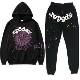Sp5der Tracksuit Mens Tracksuits Tracksuit Black Sp5der 555555 Hoodie Men Women Web Printing Pants and Hooded Streetwear Young Thug Pullover Sets LWMK XPWJ I9TB