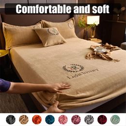 Thicken Velvet Mattress Cover Pad Protector King Double Warm Soft Plush Bed Fitted Sheet Latex Mat Covers 150160180x200 240116