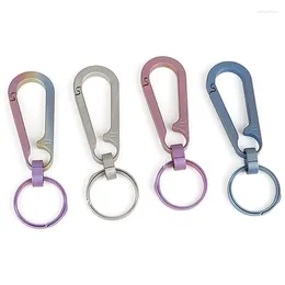 Keychains Ultralight Aviation Titanium Anti-Lost Carabiner Keychain Creative Gift With 26Mm Key Ring