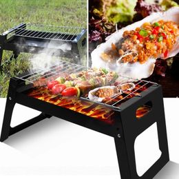 BEEMAN Portable Folding Grill BBQ Camping Installation Simple Square Disposable For Outdoor Activities Accessories 240116