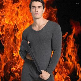 Men's Thermal Underwear Arrivals Men Winter Cotton Warm Round/V-collar Thickened And Velvet Long Johns Male