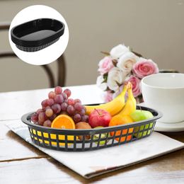 Dinnerware Sets 6 Pcs Plastic Fruit Basket Snack Bowl Holder Oval Tapas Plates For Kitchen Counter Serving Tray