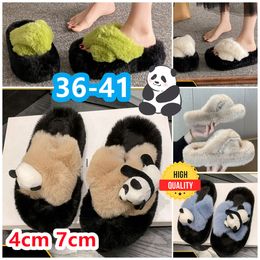 Designer sandals fur slippers sliders womens mens sandal warm shoe casual 4-7cm white green fashion indoors beach slipper sizes 36-41