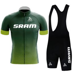 Sports Set Cycling Clothes SRAM Mens Jacket Suit Uniform Clothing Man Laser Cut Pants Jersey Summer Bicycle Mtb Gel 240116