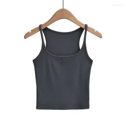 Women's Tanks U-neck Thin Belt Knit Vests 2024 Summer Fashion Sexy Crop Tops Sling Vest Camis