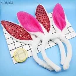 Headbands Children girls adult Bunny Ear Headband Set Black pink white blue Fancy Dress Costume Hen Party Rabbit ear hairbands headwear YQ240116