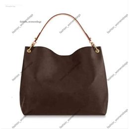 5a 1:1 handbag designer bag MM Brown 43704 Hobo Large Capacity Real Leather Graceful Hand bag Shoulder womens handbag Totes GRACEFUL bags luxury