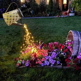 Lawn Lamps Outdoor Decorative Garden Solar Lights Waterproof Landscape Fairy Light Retro Watering Can Solar Lights For Patio Yard YQ240116