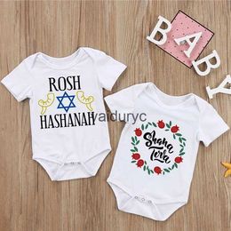 Rompers Shana Tova Print Baby Bodysuit Rosh Hashanah Newborn Clothes Je New Year Party Toddler Jumpsuit Outfit Infant Holiday Rompervaiduryc