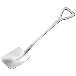 Tea Scoops Stainless Steel Iron Spoon Shovel Shaped Creative Cutlery Coffee Spoons Retro Cute Square Head