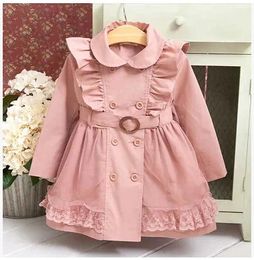 Baby Girls Windbreaker Spring Jackets For Girls Trench Coat Raincoat Kids Outerwear Coat For Girls Jacket Children Clothes 240116