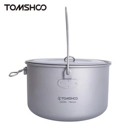 Tomshoo 13L 195L 29L Pot Outdoor Camping Cookware with Lid Lightweight Cooking Kit Kitchen Supplies 240116