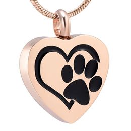 IJD11327 Rose Gold Heart Cremation Urn Hold Your Loved Pet's Ashes Memorial Locket for Animal Funeral Urn Casket188N