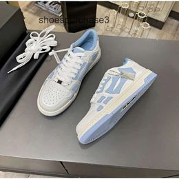 Casual women Mens Genuine amirrs Flat Bottom Shoes Sneakers Designer Fashion Skel New Shoe Chunky Top Leather Low High Edition Couple White Bone Ball Sports T31S