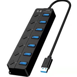 2024NEW 7-in-1 USB3.0 Docking Station USB Hub PC Converter, Individually Controlled, LED Indicator for, Laptop, Camera, Memory Card, PD Fast Charging, Docking Station