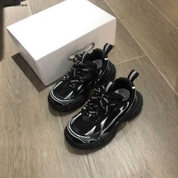 New kids Running shoes black baby Sneakers Size 26-35 Including boxes Lace-Up girls boys Thick soled shoes Jan10