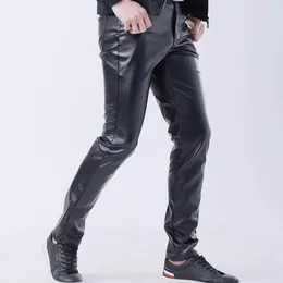 Men's Pants Leather Jeans Men Stay Fashionable And Confident With These Mens Slim Fit Nightclub Trousers In Synthetic