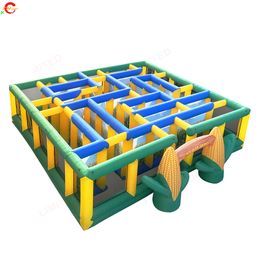 Free Ship Outdoor Activities 8x8x2mH 26.2x26.2x6.5ft commercial giant Inflatable maze tag arena corn farm tourism Sport Games For Sale