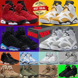 Com Caixa Jumpman Amarelo Ocre 6 6s Homens Basquete Sapatos Marrom Kelp Aqua Toro Bravo Cool Cinza Cromo Metálico Prata UNC Georgetown Infravermelho Sapatilhas Mens Treinadores