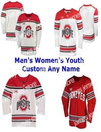 College Hockey Wears Custom Ohio State Buckeyes College Ice Hockey Jerseys Men039s Sasha Larocque Jersey Mason Jobst Luke Stork9725205