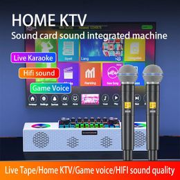 Speakers Outdoor Sound Card Speakers Integrated Machine Home Karaoke Wireless Bluetooth Boombox For Live Broadcast/Party/PC/Mobile Phone