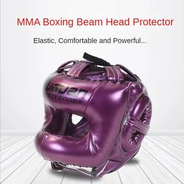 PU Boxing Head Protection Adult Fitness equipment Cross Beam Closed Full Sports Sanda Helmets Taekwondo Accessories 240115