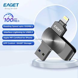 USB Flash Drives EAGET i66 1T USB Flash Drive MFi Lighting to USB 3.2 Pendrive USB Memories Stick for IPhone IPad PC Phones Laptops
