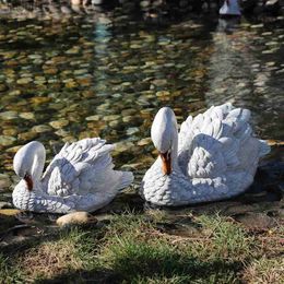 Garden Decorations New Floating Swan Water Decoy Floating Craft Ornaments For Ponds Outdoor Garden Or Pond Art Decor Craft Home Decoration YQ240116