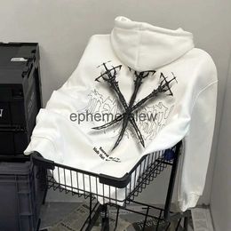 Kadın Hoodies Sweatshirts Yeni High Street Kılıcı Ölüm Kılıcı Baskılı Kadınlar Kapşonlu Sweater Ins Style Büyük Boyut Güley Örtü Çift GothePhemeralew