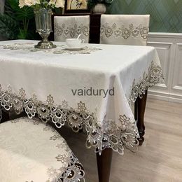 Table Cloth Tablecloth Dining Table Cloth European Rectangle Table Cover Round Embroidered Fabric Insulation Chair Cover Lace Cushion Setvaiduryd