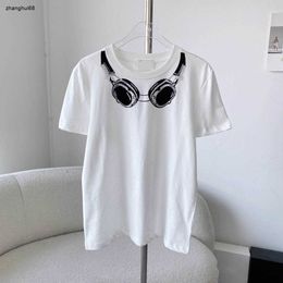 brand women T shirt luxurious fashion Earphone pattern decorative short sleeve high quality ladies upper garment Jan 16