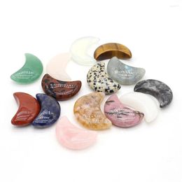 Decorative Figurines Natural Semi-precious Stones Crystal Spar Gem Moon Shape DIY Home Decoration Ornaments Exquisite Jewellery Gifts Size