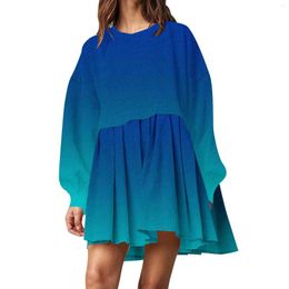 Casual Dresses Womens Fashion Oversized Pullover Dress Long Sleeve Crewneck Relaxed Sweatshirts Elegant And Pretty Women'S