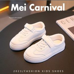 Children Casual Shoes White Pu Leather Plain Design School Kids Sneakers Unisex All-match 26-36 Four Seasons Boys Girls Shoes 240116