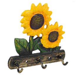 Hooks Sunflower Wall Vintage Metal Flower Hanger Holder Decorative Countryside Farmhouse Decoration For Home Kitchen