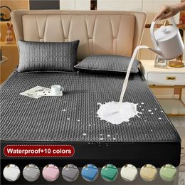 Waterproof Fitted Sheet Thickened Quilted 100% Mattress Cover Protector Bed For Room 160x200cm 240116