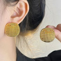 French Hollow metal women's ear studs round ball earrings new luxury exaggerated earrings PH-010