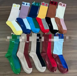 Autumn New Screw Type Letter Color Matching Preppy Style Mid-Calf Net Red Tide Socks Casual Sock Outer Wear Thin Pure Cotton Long