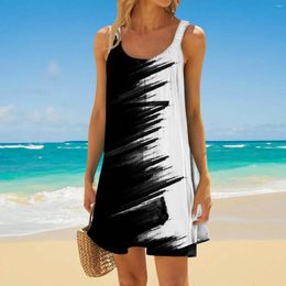 Casual Dresses Vintage Printed Women'S Bikini Beach Sun Dress Coverups Women Sexy Summer Vacation Boho Lady Vestidos Ropa