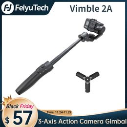 Chemises Feiyutech Vimble 2a 3 Axis Gimbal Portable Stabiliser for Gopro Hero 8/7/6/5 Action Camera for Bike / Helmet / Car Assembly