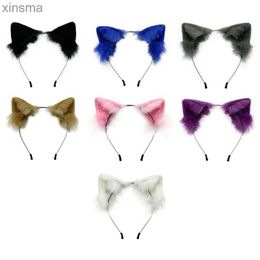 Headbands Soft Animal Cat Ears Headband Animal Ears Headdress Kitten Ear Hairband Halloween Christmas Cosplay Anime Costume YQ240116