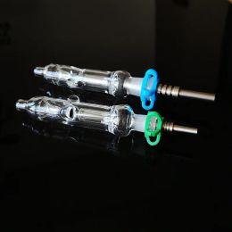 Mini Small Nector Collectors 10mm 14mm Joint NC Kits Oil Dab Rigs Glass Smoking Pipes With Titanium Nail And Plastic Keck NC12 11 LL