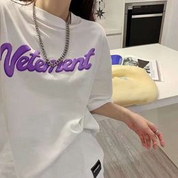 Designer Brand Vtm Men's T-Shirts Foam Purple Letter Short Sleeve Loose Round Neck Vite Cute T-shirt for man and women