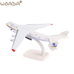 1pc 1 400 20cm Alloy An-225 Aircraft Model Toy 8inch Ukraine Painted Mriya Transporter Display Model Plane for Collection 240115