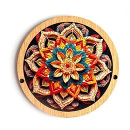 Mandala Flower Irregular Jigsaw Puzzle High Difficulty Brain Games Rompecabezas De Madera Educational Toys Wooden 240115