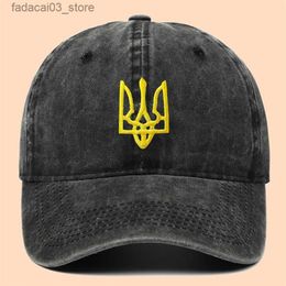 Ball Caps Ukraine Symbol Embroidery Cotton Washed Fashion Sports Baseball Cap Adjstable Hip Hop Dad Hat New Visor Protection Snapback Caps Q240116