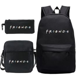 Bags 3pcs Set Friends TV Series Anime Children School Backpacks Cool Schoolbag Student Shoulder Bag for Boy Pen Pencil Bags