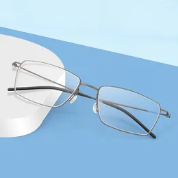Sunglasses Frames Pure Titanium Screwless Business Eyeglasses For Men Ultralight Square Optical Prescription Eyewear Women Myopia Glasses