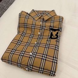 fashion men shirt designer shirts mens womens letter print pattern plaid Shirt casual loose high street long sleeve t-shirts lapel cardigan buttons coat