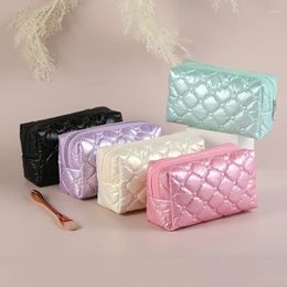 Cosmetic Bags Fashion Bag Women Portable Toiletry Travel Organizer Down Fabric Candy Color Makeup Storage Clutch 2024